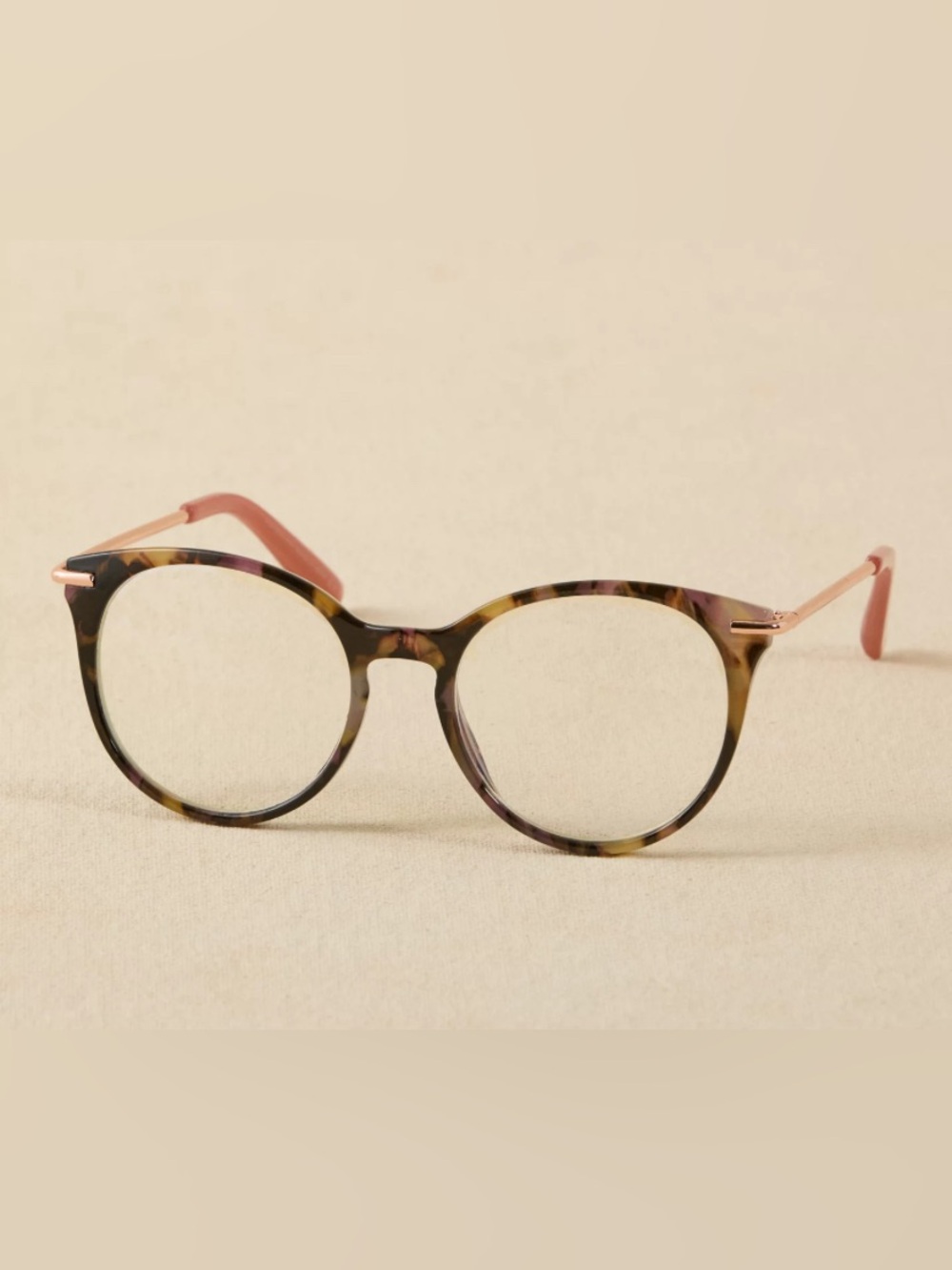 Tortoise brown purple yellow gold link Womens Blue Light Glasses New tags AE